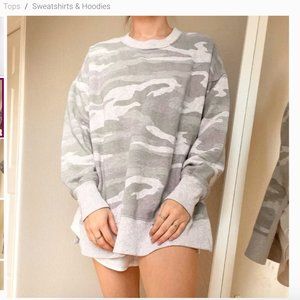 Aerie Camo Oversized High Low Sweatshirt